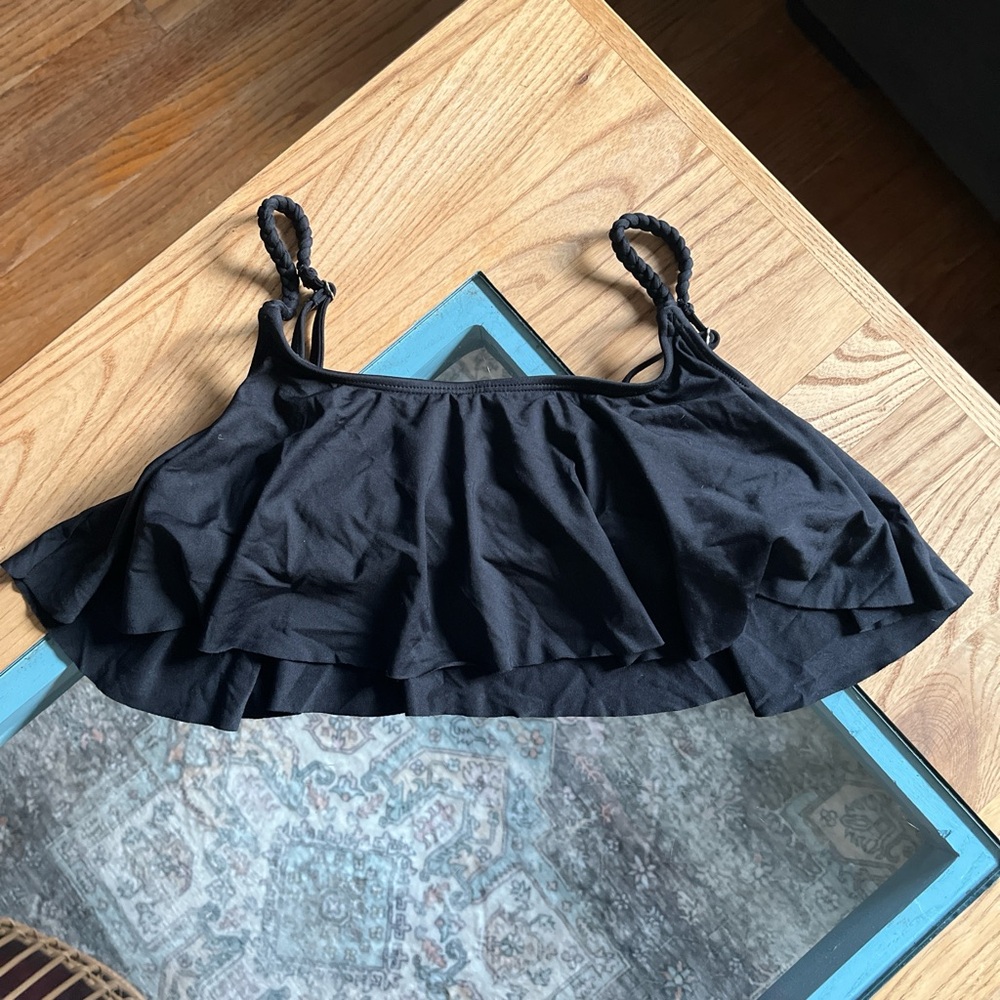Black Roxy Ruffled Women's Top